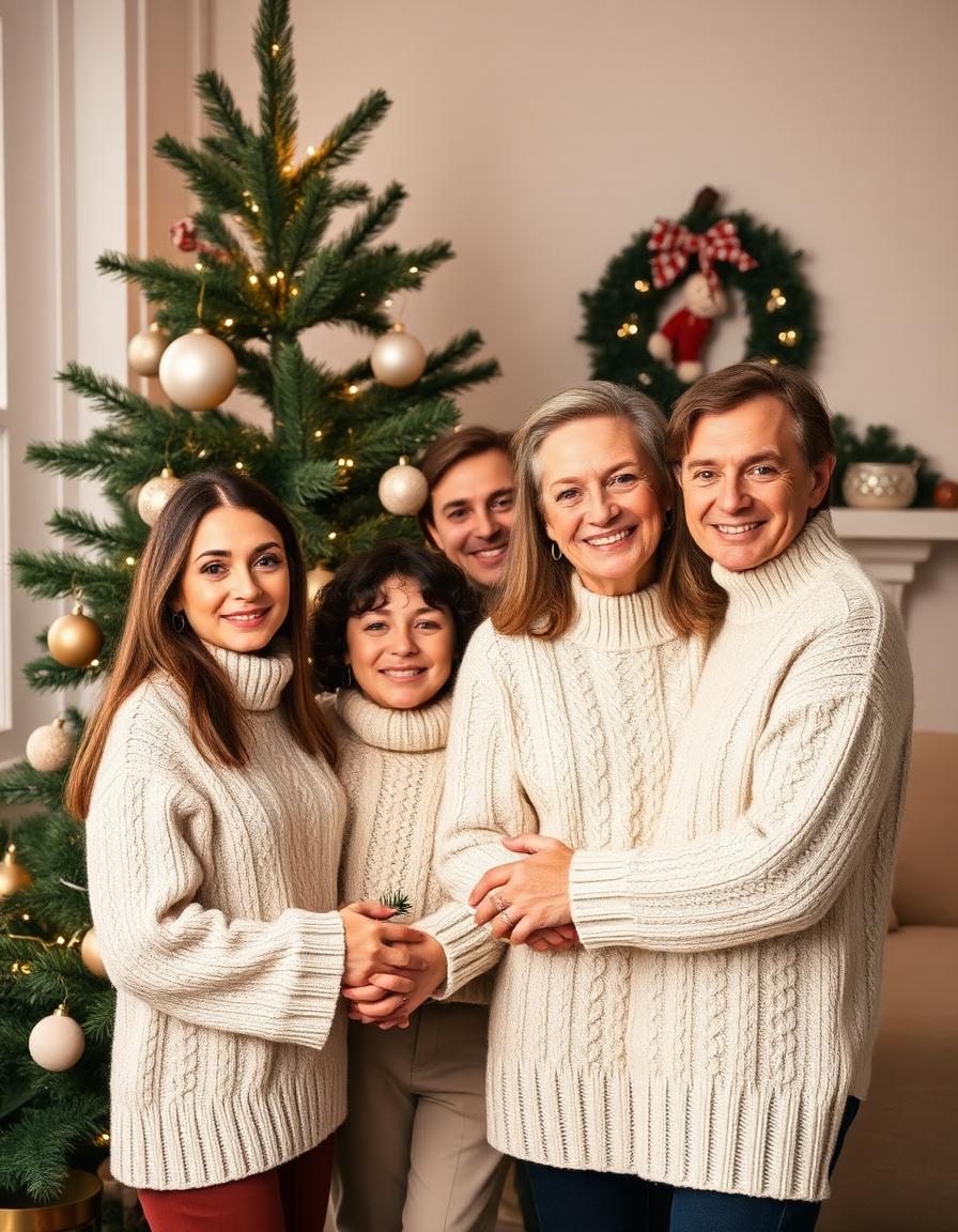 Christmas Card Family Portrait AI holiday photo booth theme example